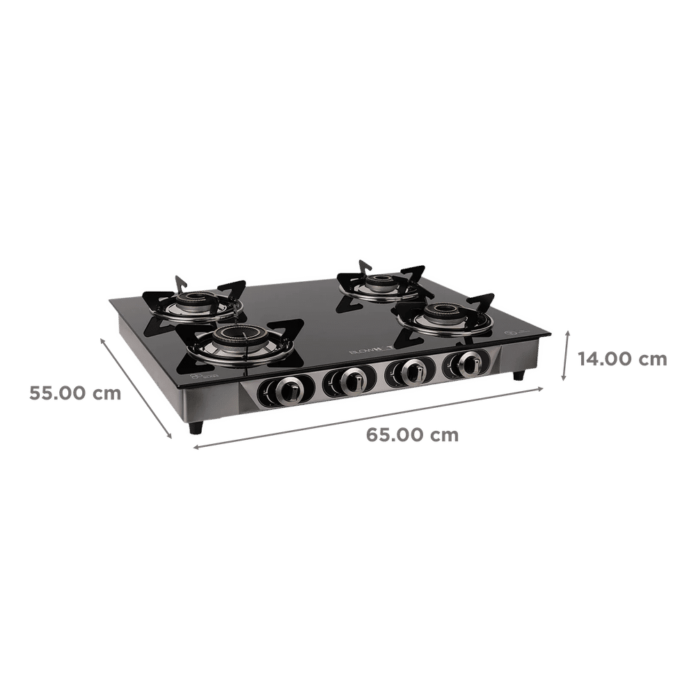 Buy Blowhot Jasper Toughened Glass Top 4 Burner Automatic Electric Gas